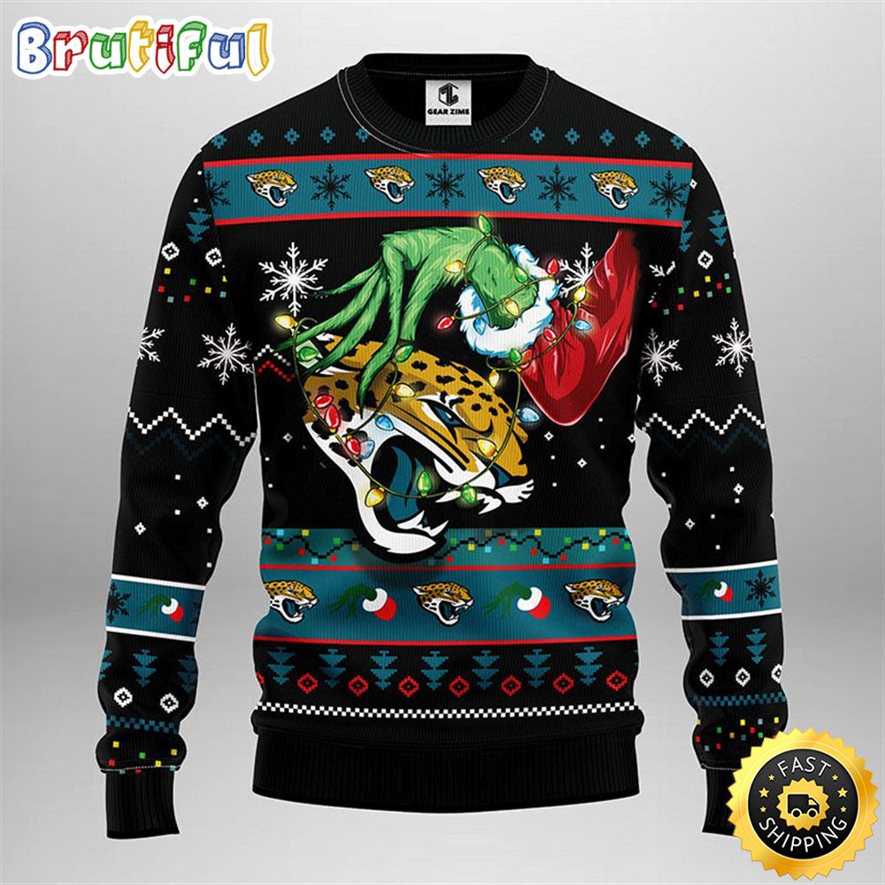 Jacksonville Jaguars Christmas Ugly Sweater Grinch Show Your Team Spirit 1 paj3zz