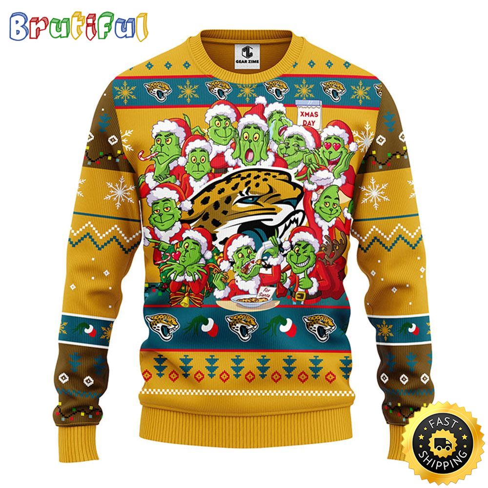 Jacksonville Jaguars Christmas Ugly Sweater Print 12 Grinch Xmas Day Show Your Team Spirit 1 hsdtio