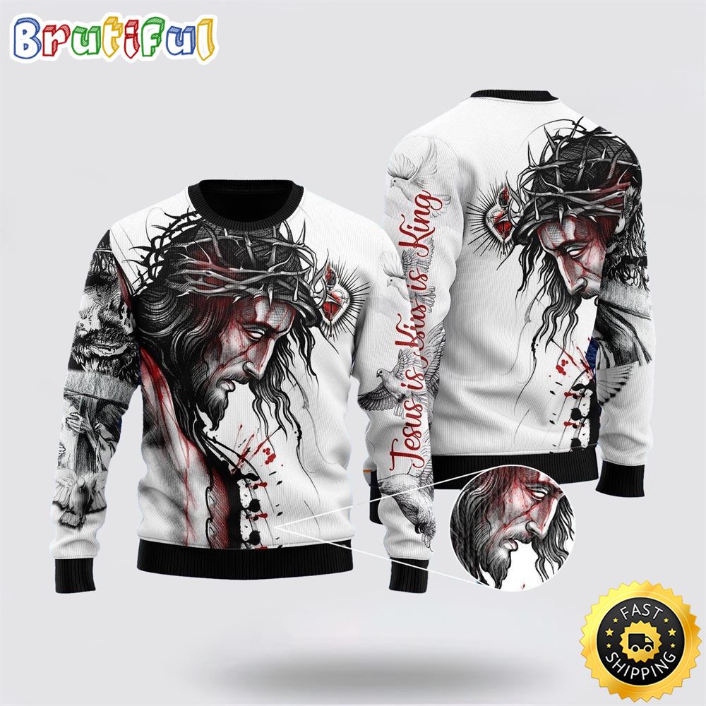 Jesus Catholic Ugly Christmas Sweater Gifts For Christian Families 1 ufczpd