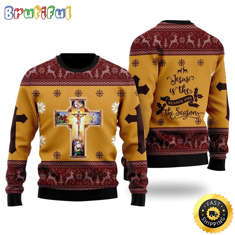Jesus Christmas Ugly Christmas Sweater Gifts For Christian Friends 1 b1cprw