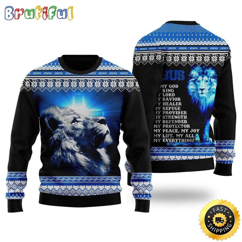 Jesus Is My Everything Ugly Christmas Sweater Gifts For Christian Families 1 sk8hpy