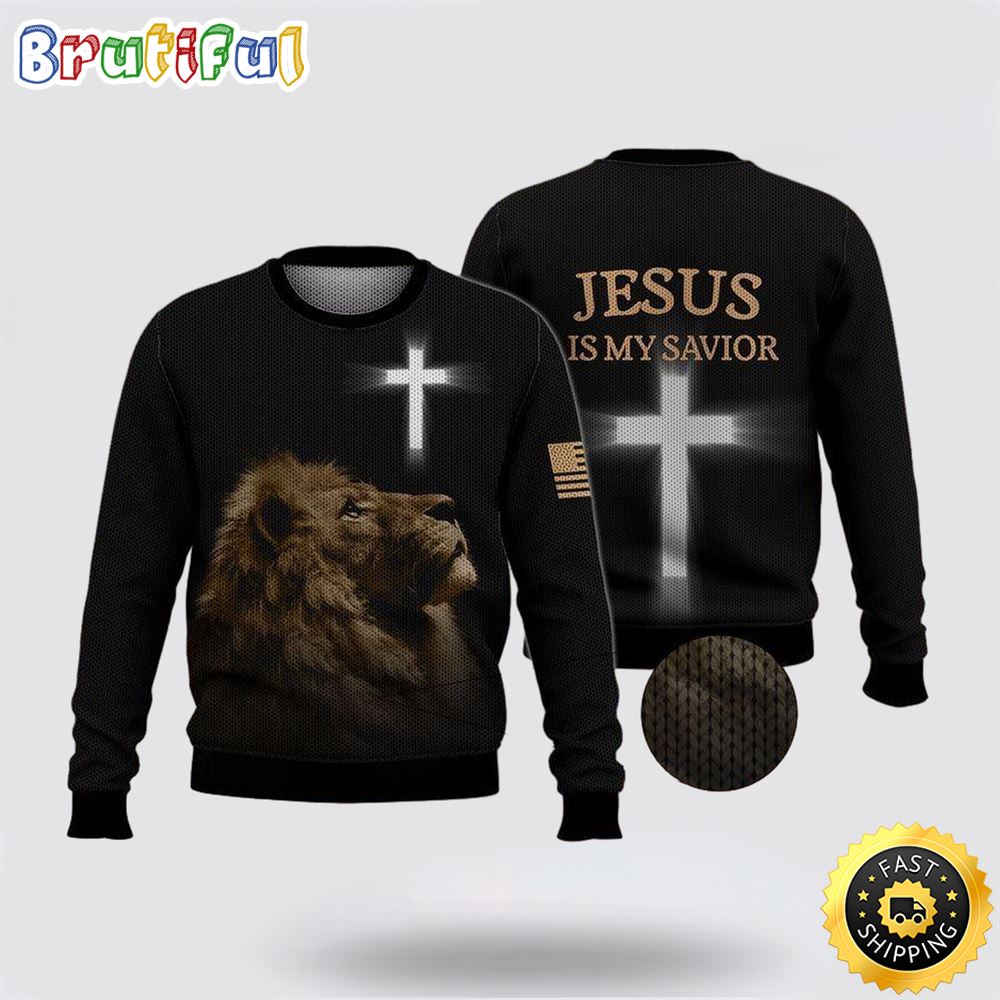 Jesus Is My Savior Ugly Christmas Sweater Gifts For Christian Friends 1 ow2570