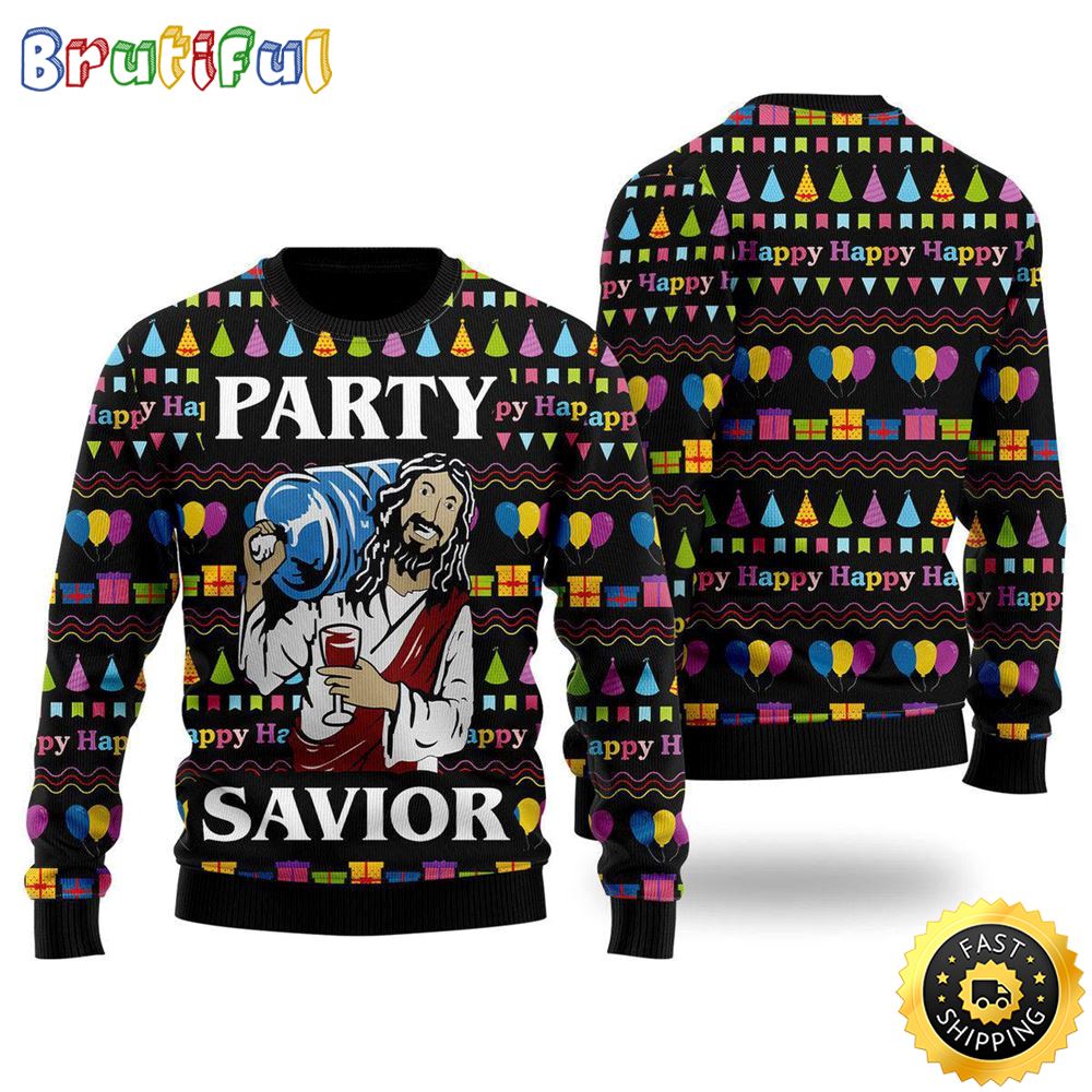 Jesus Party Ugly Christmas Sweater Gifts For Christian Families 1 k7y6a6