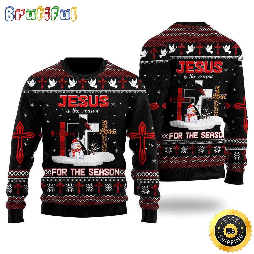 Jesus The Reasonfor The Season Ugly Christmas Sweater Gifts For Christian Families 1 ubts41