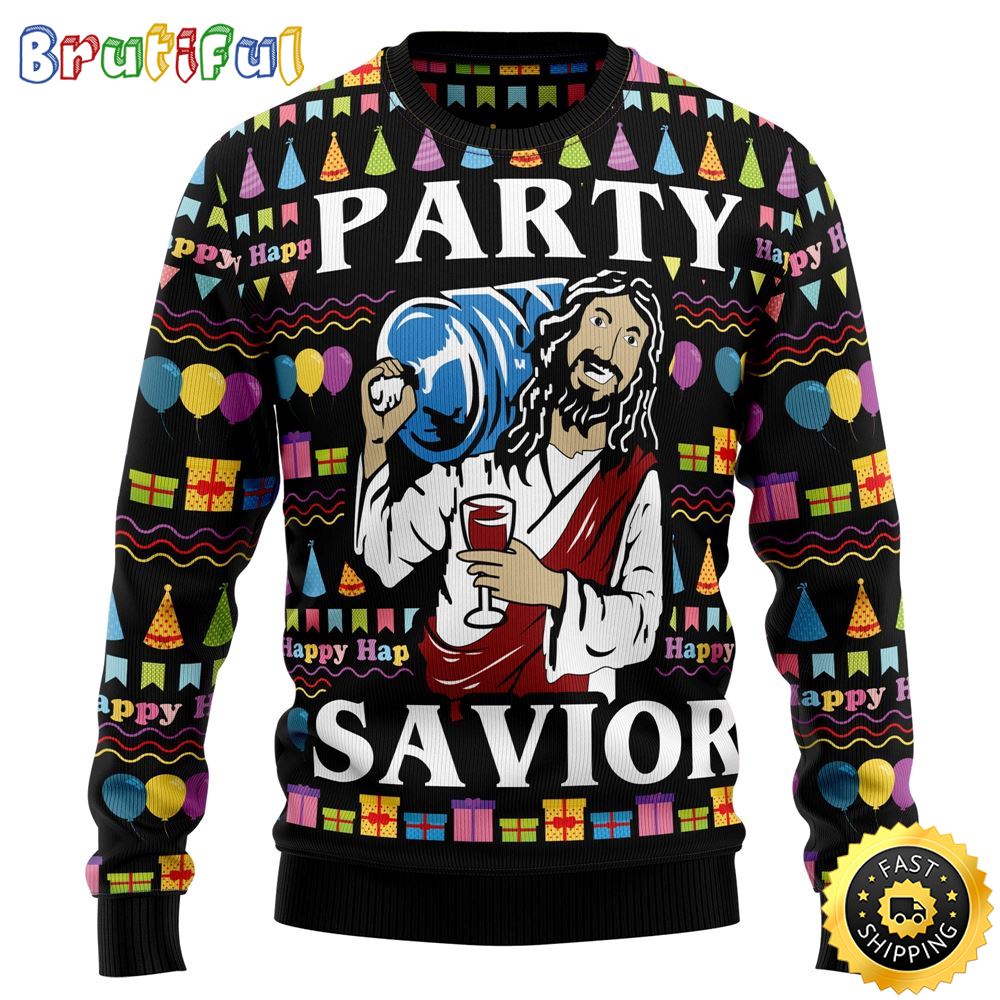 Jesus s Party Ugly Christmas Sweater Gifts For Christian Families 1 rgifcb