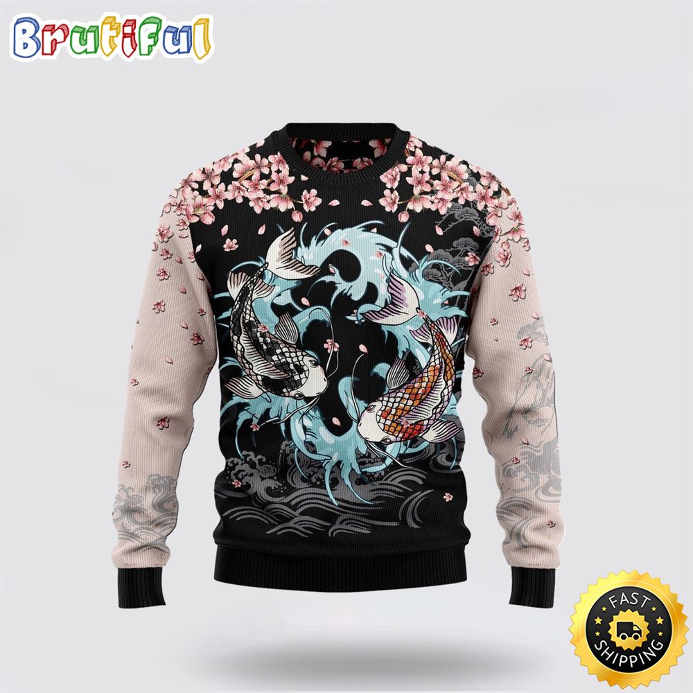 Koi Blossom Ugly Christmas Sweater Christmas Gift For That Everyone Will Love 1 tbllbc