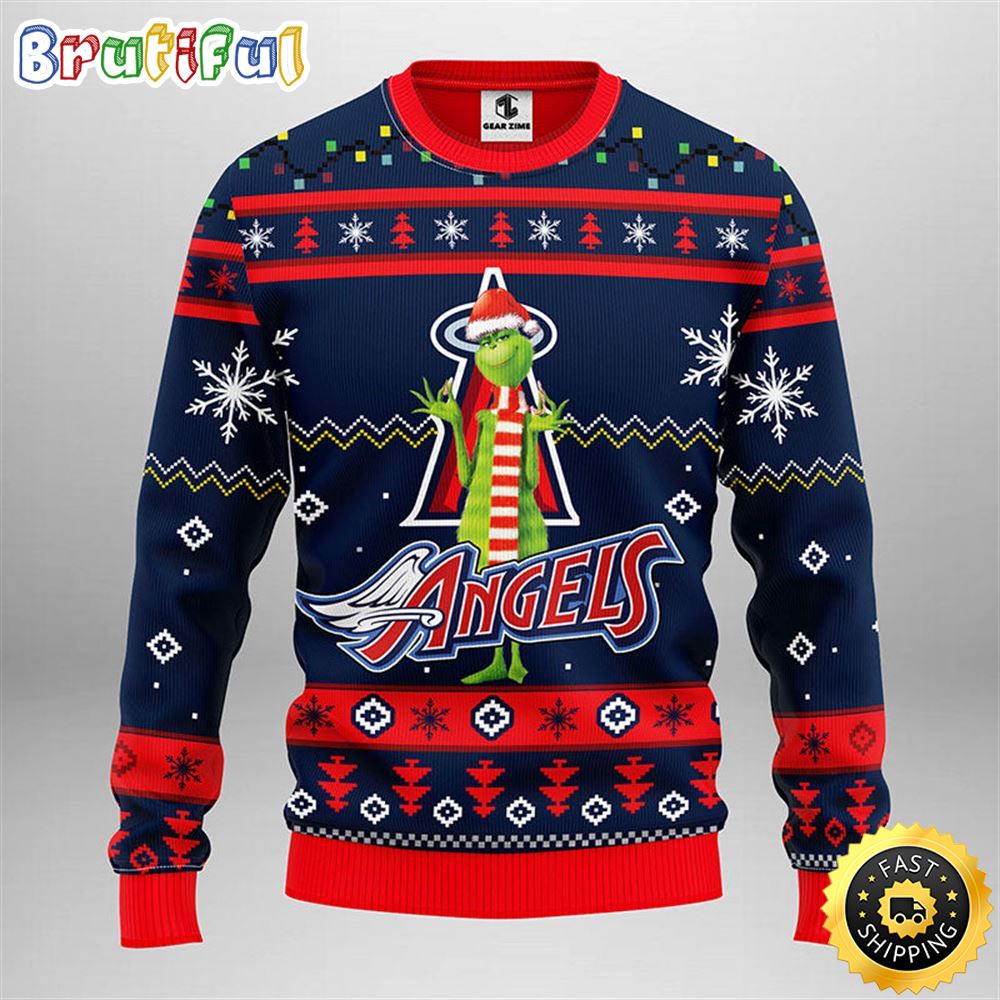 Los Angeles Angels Christmas Ugly Sweater Print Funny Grinch Show Your Team Spirit 1 d2elv9