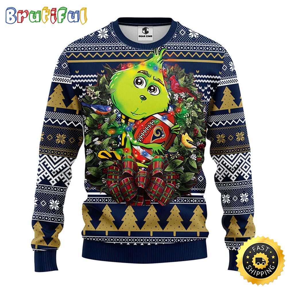 Los Angeles Rams Christmas Ugly Sweater Grinch Hug Xmas Day Show Your Team Spirit 1 gj7tkz