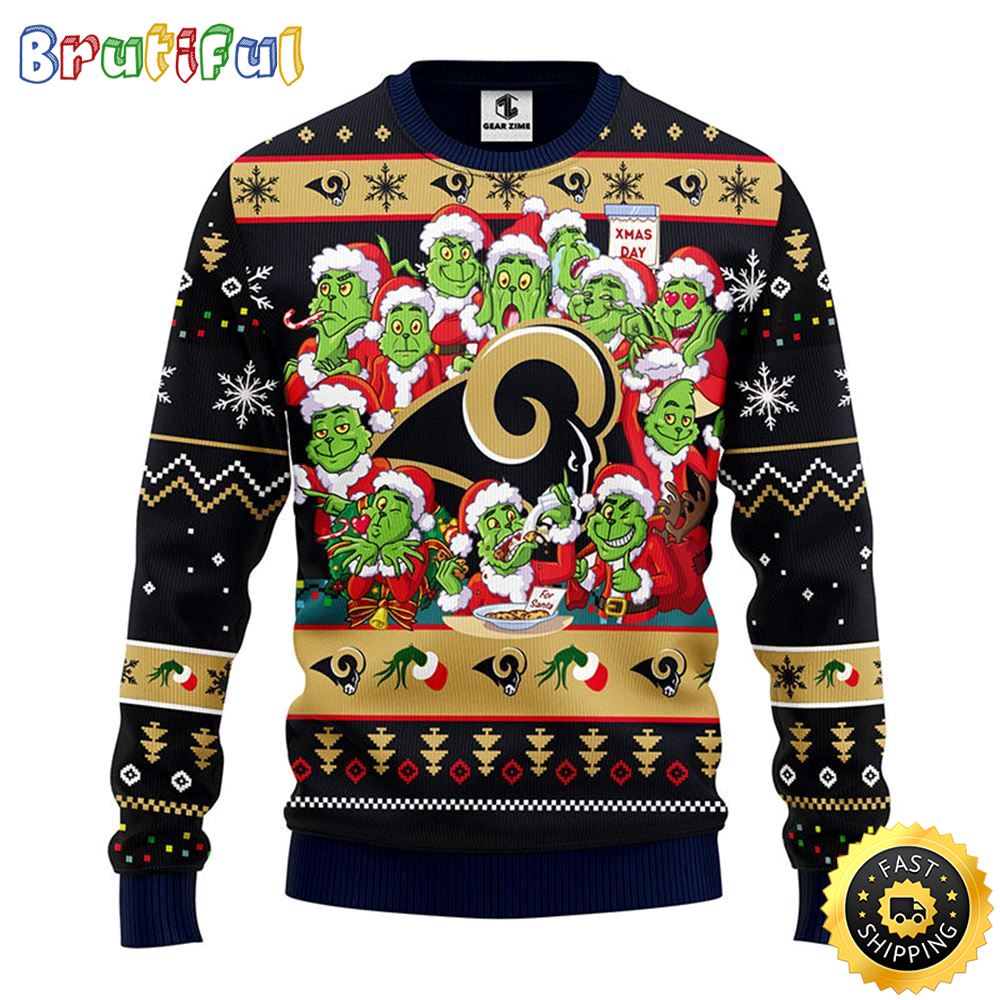 Los Angeles Rams Christmas Ugly Sweater Print 12 Grinch Xmas Day Show Your Team Spirit 1 avfrea