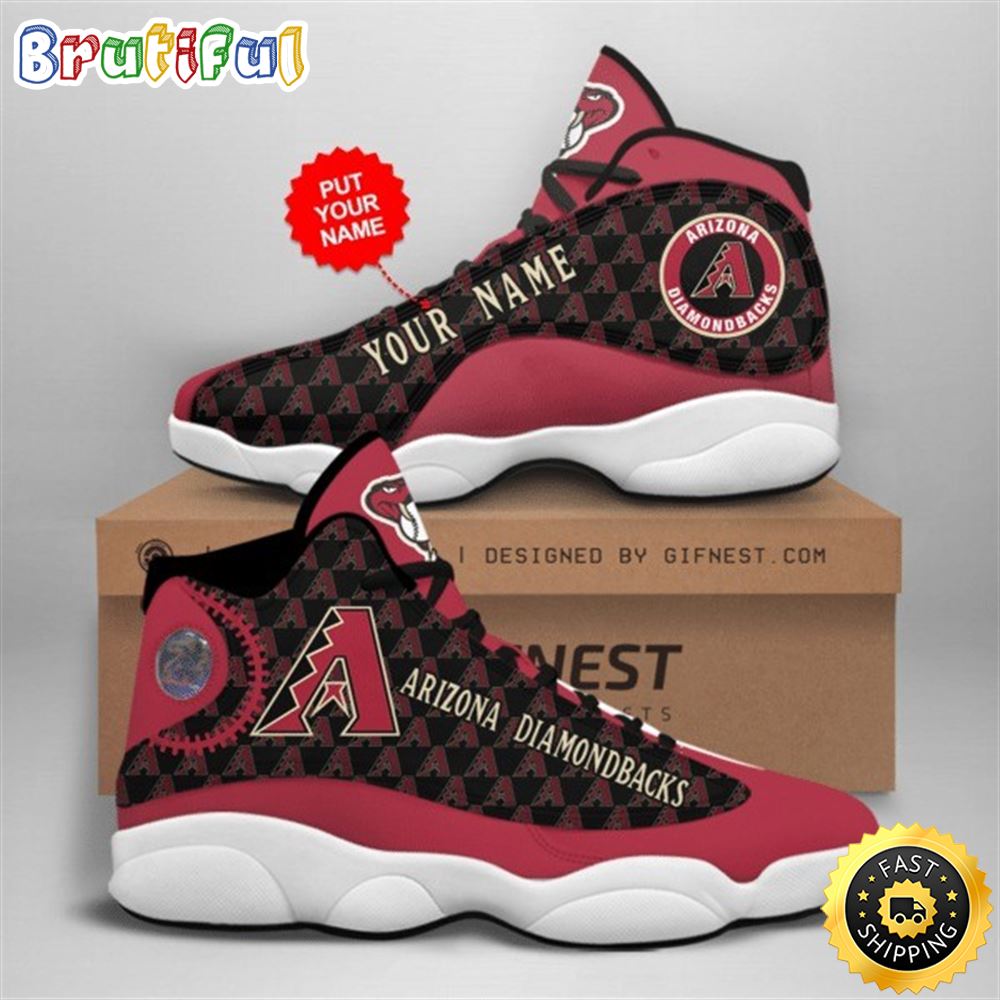 MLB Arizona Diamondbacks Custom Name Air Jordan 13 Shoes V1 mpajxo