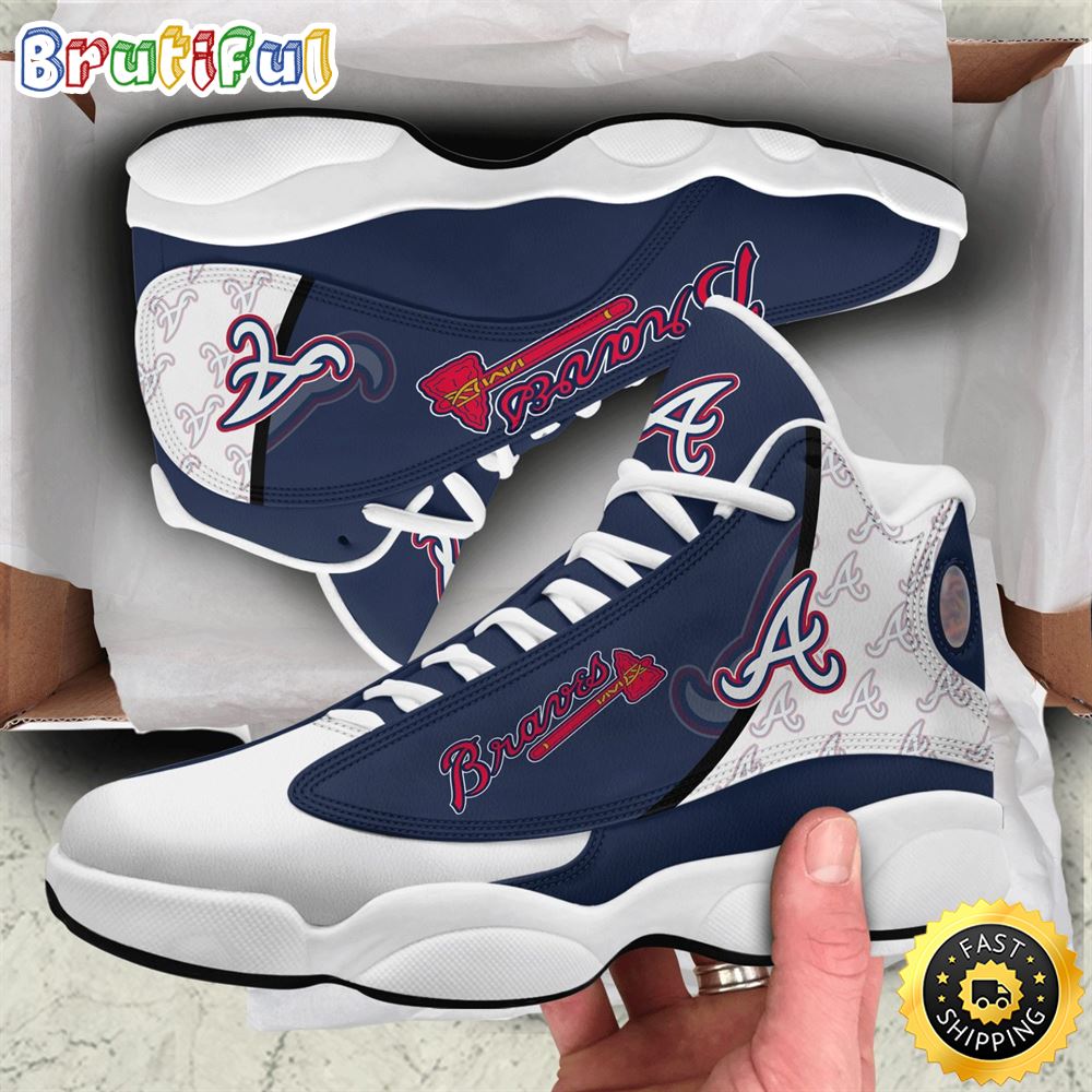 MLB Atlanta Braves Blue White Air Jordan 13 Shoes jkrh98