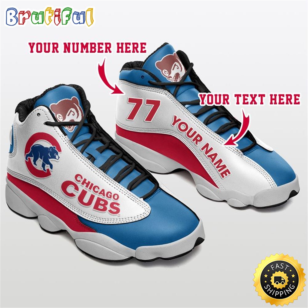 MLB Chicago Cubs Custom Name Number Air Jordan 13 Shoes V4 peekdr