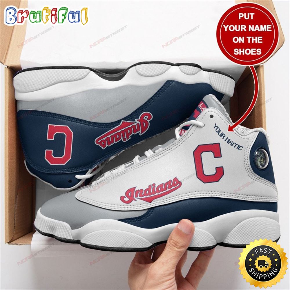MLB Cleveland Indians Custom Name Air Jordan 13 Shoes V2 ccvcly