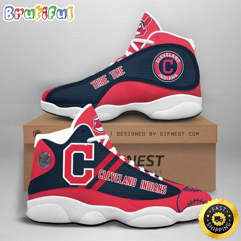 MLB Cleveland Indians Tribe Time Air Jordan 13 Shoes dmccos