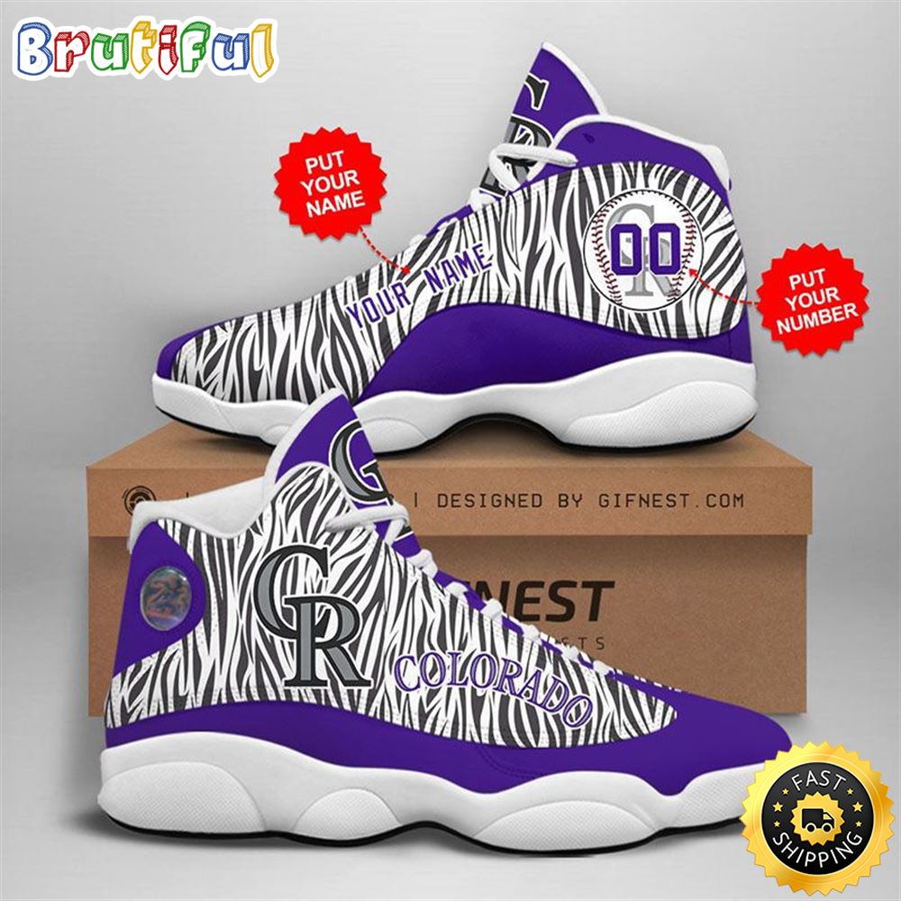 MLB Colorado Rockies Custom Name Number Air Jordan 13 Shoes V4 i254jn