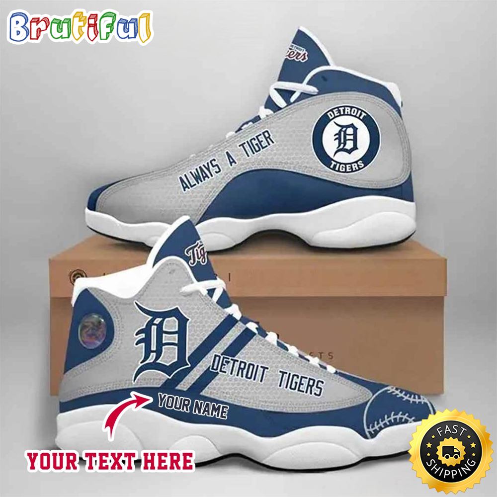 MLB Detroit Tigers Custom Name Air Jordan 13 Shoes V1 u3la0i