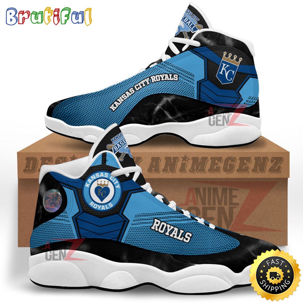 MLB Kansas City Royals Cyan Black Dot Air Jordan 13 Shoes tmkwjn