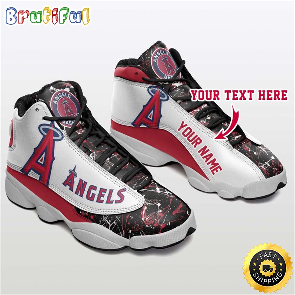 MLB Los Angeles Angels Custom Name Air Jordan 13 Shoes V1 igmur0
