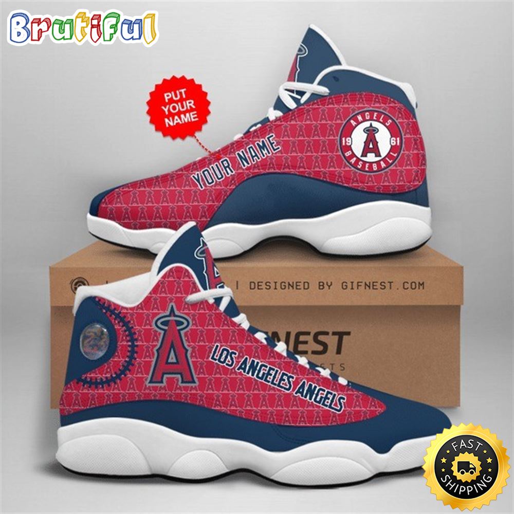 MLB Los Angeles Angels Custom Name Air Jordan 13 Shoes V2 hrlbvq