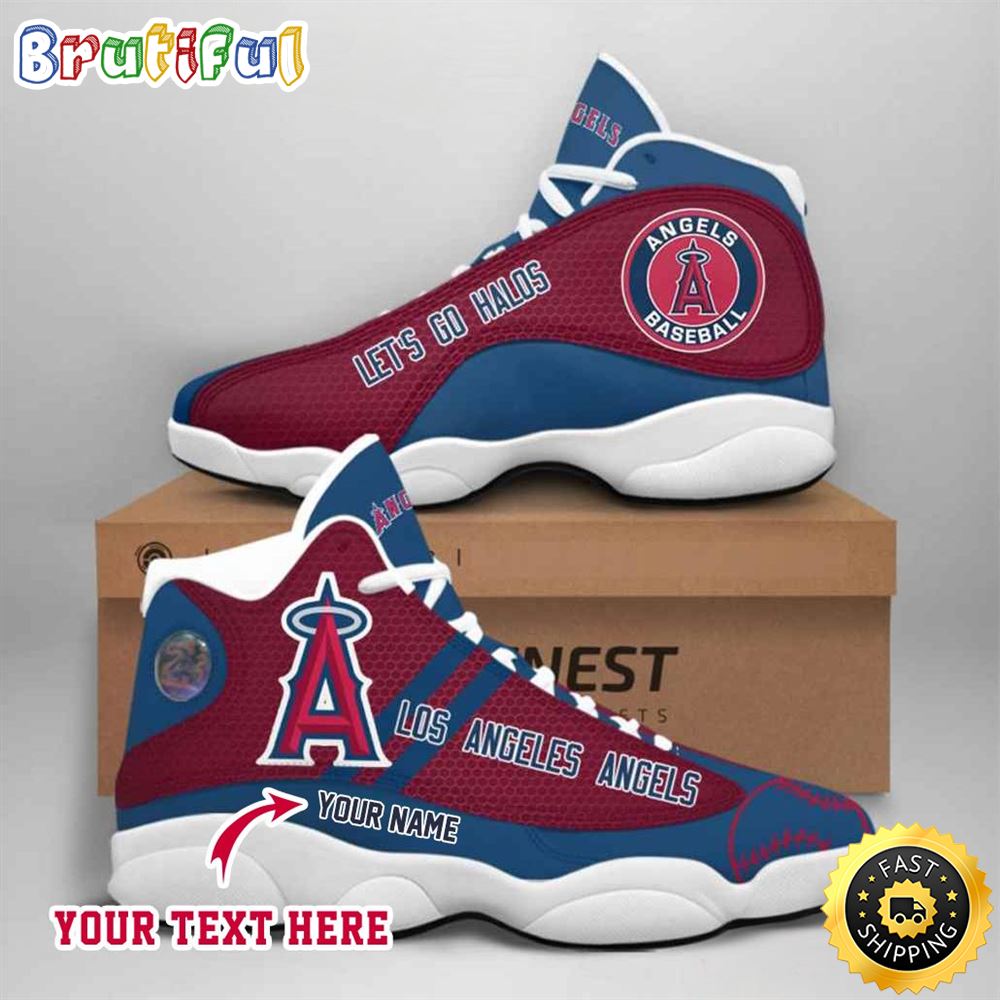 MLB Los Angeles Angels Custom Name Air Jordan 13 Shoes V5 j6ofaz