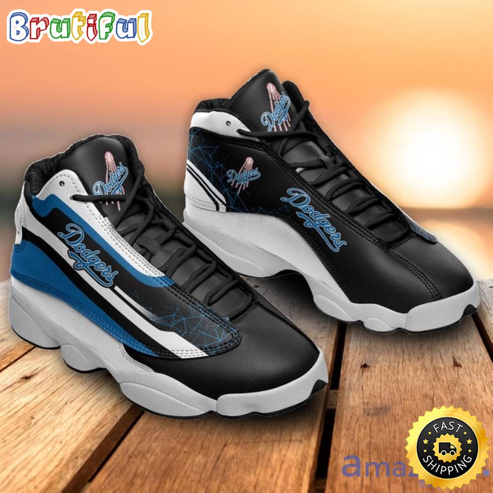 MLB Los Angeles Dodgers Black Air Jordan 13 Shoes lafkgr