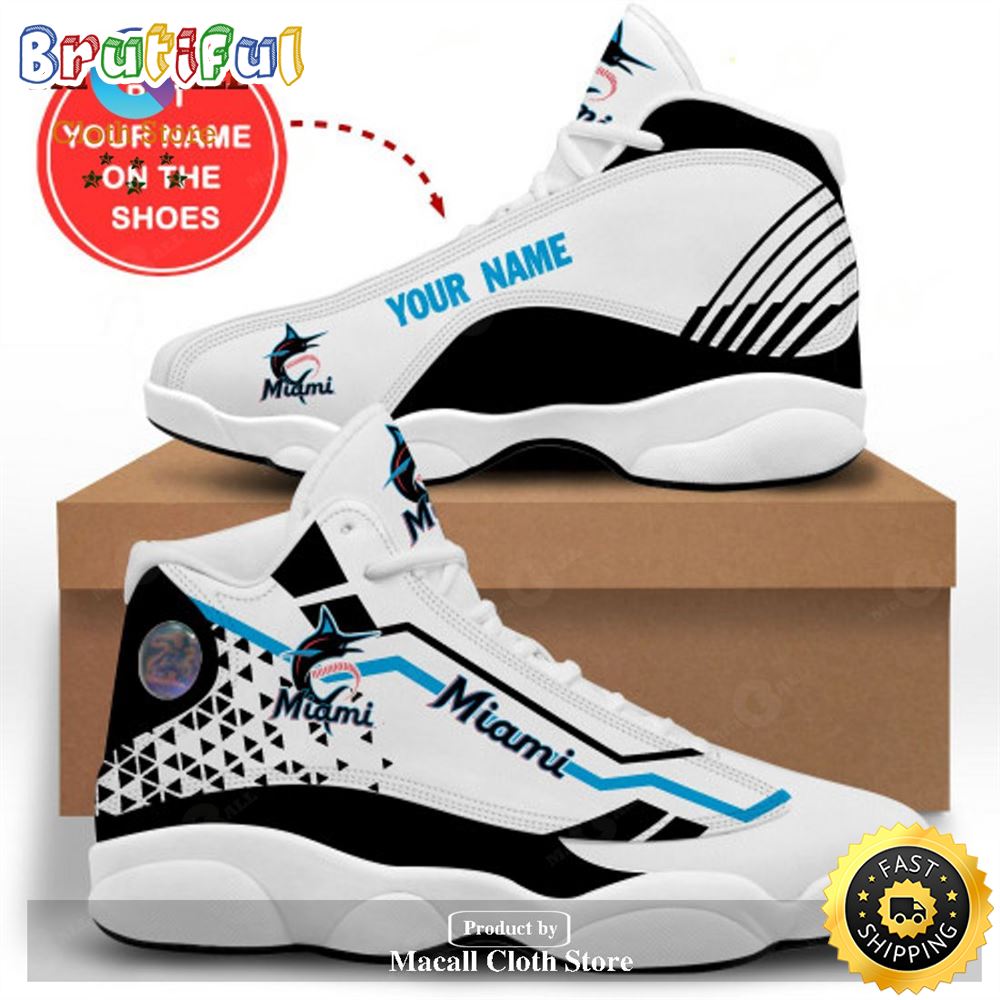 MLB Miami Marlins Custom Name Air Jordan 13 Shoes ngktta
