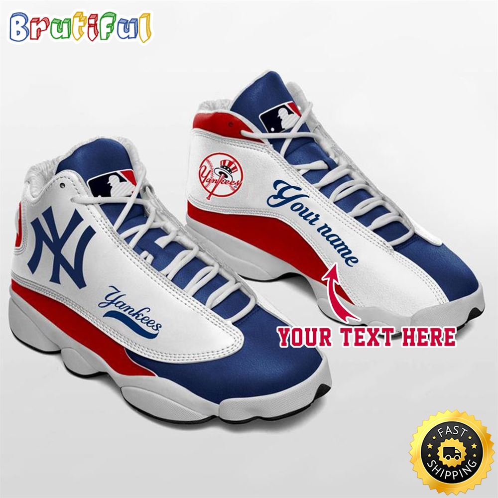 MLB New York Yankees Custom Name Air Jordan 13 Shoes V5 omiqzm