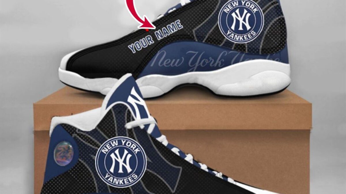 MLB New York Yankees Custom Name Air Jordan 13 Shoes V9