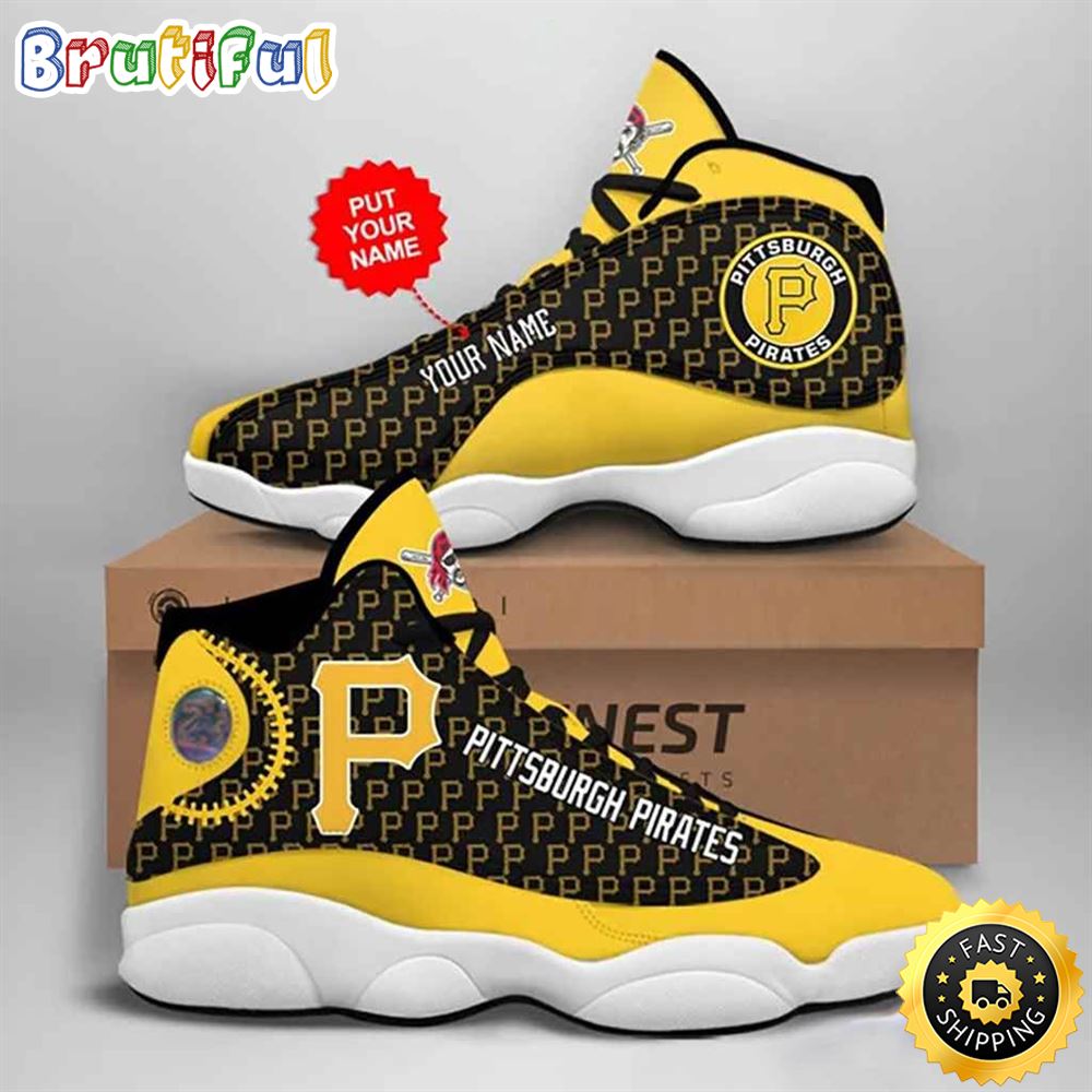 MLB Pittsburgh Pirates Custom Name Air Jordan 13 Shoes V7 er5rj5