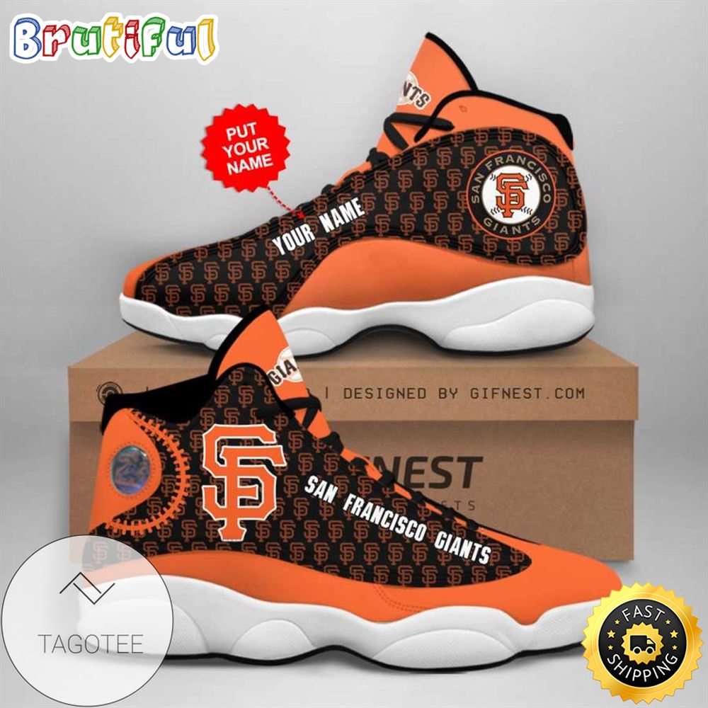 MLB San Francisco Giants Custom Name Air Jordan 13 Shoes V6 gwc0le