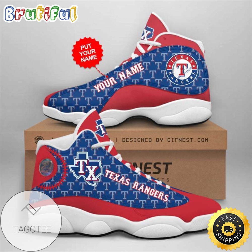 MLB Texas Rangers Custom Name Air Jordan 13 Shoes V4 mth3oo
