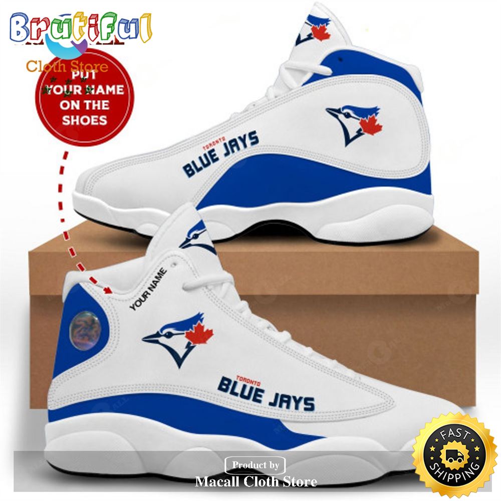 MLB Toronto Blue Jays Custom Name White Air Jordan 13 Shoes tusjeg