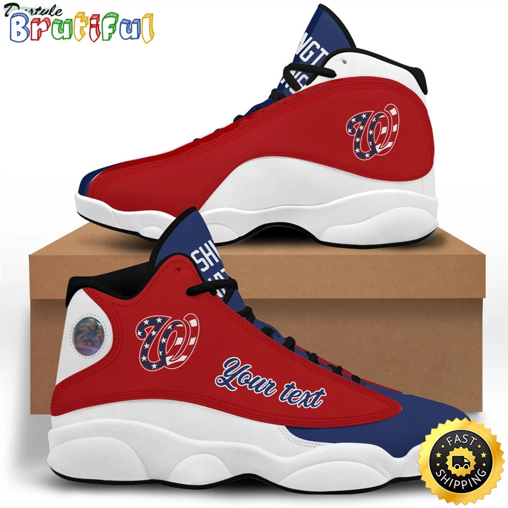 MLB Washington Nationals Custom Name Air Jordan 13 Shoes V1 sg9jlc