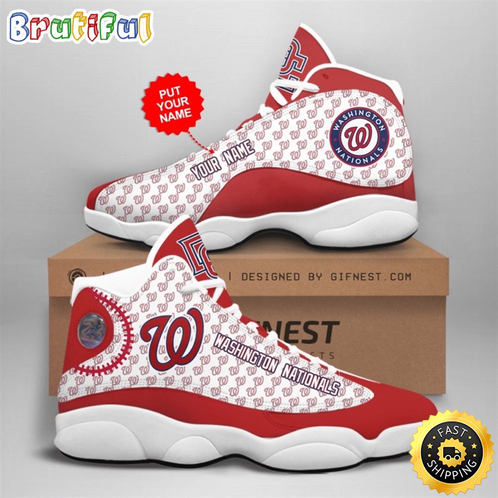 MLB Washington Nationals Custom Name Air Jordan 13 Shoes V4 tvbvtq