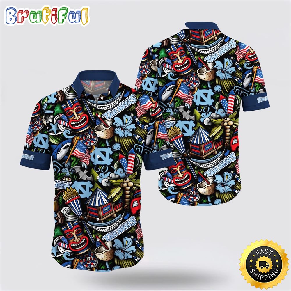 NCAA North Carolina Tar Heels Flower Hawaii Shirt Summer Vibes For FootBall Fans 1 chcxet