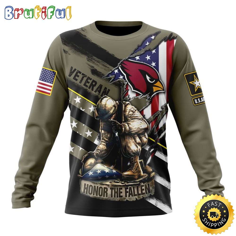 NFL Arizona Cardinals Crewneck Sweatshirt Honor Veterans Kneeling Soldier Gifts For Football Fans 1 r5ubm4