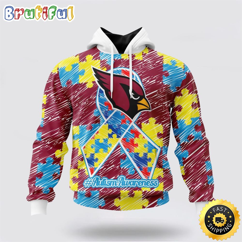 NFL Arizona Cardinals Puzzle Autism Awareness All Over Print 3D Hoodie Unisex Hoodie 1 vgon4c