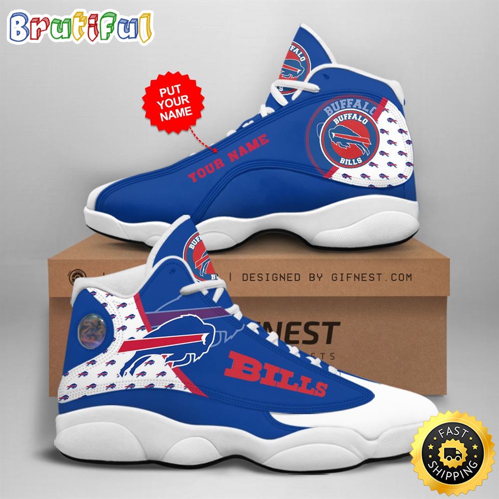 NFL Buffalo Bills Custom Name Air Jordan 13 Shoes V1 pstlro