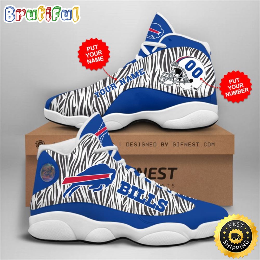 NFL Buffalo Bills Custom Name Number Air Jordan 13 Shoes V2 pgisgu