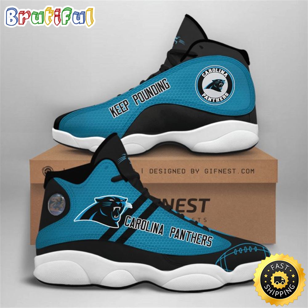 NFL Carolina Panthers Blue Black Air Jordan 13 Shoes V2 hvh1ct