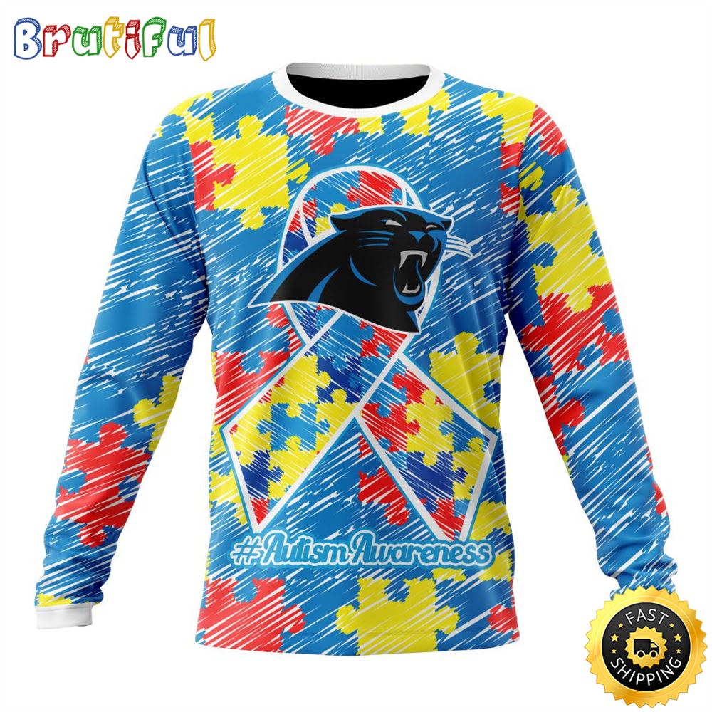 NFL Carolina Panthers Crewneck Sweatshirt Puzzle Autism Awareness Unisex Sweatshirt 1 zyt1ch
