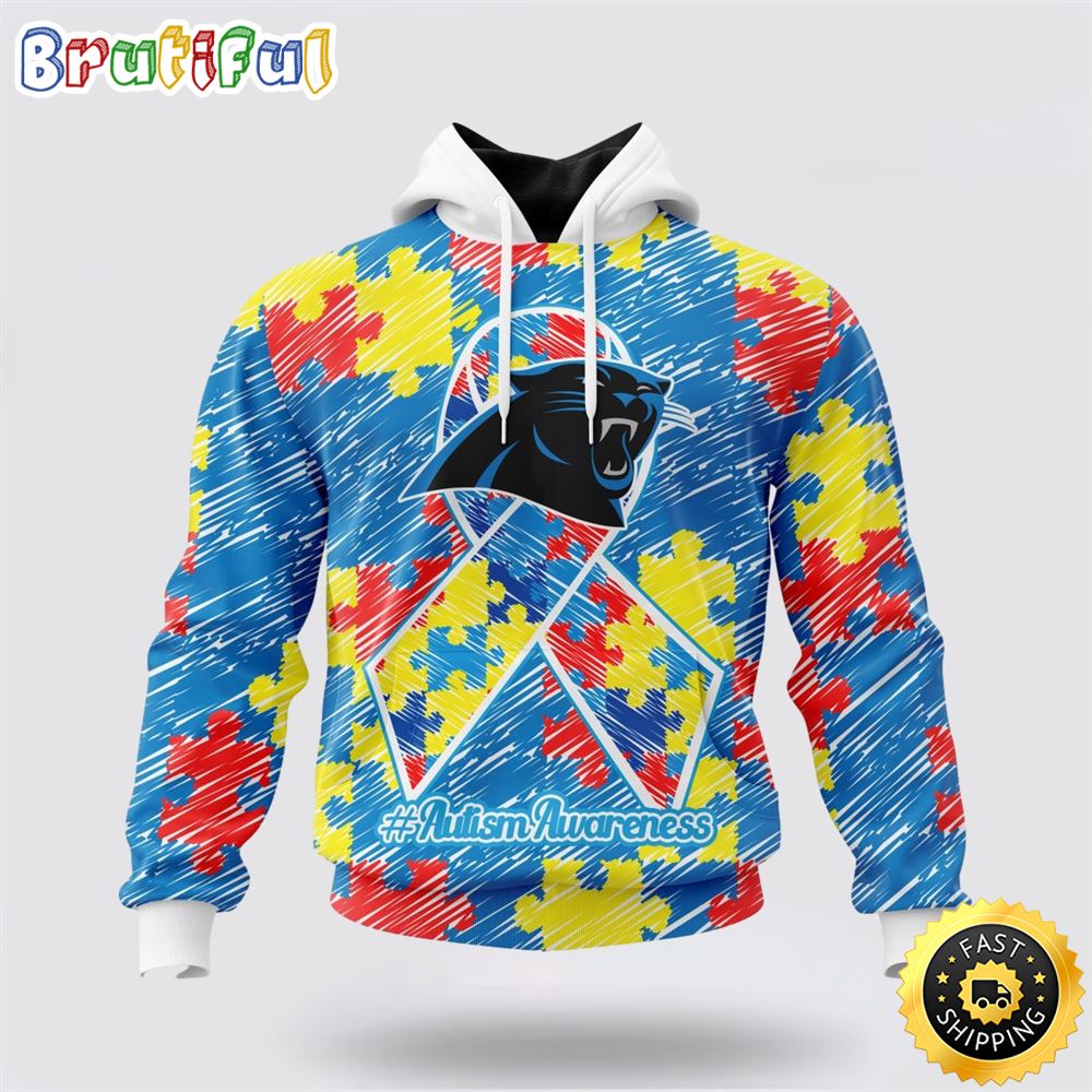 NFL Carolina Panthers Puzzle Autism Awareness All Over Print 3D Hoodie Unisex Hoodie 1 jvwhmc