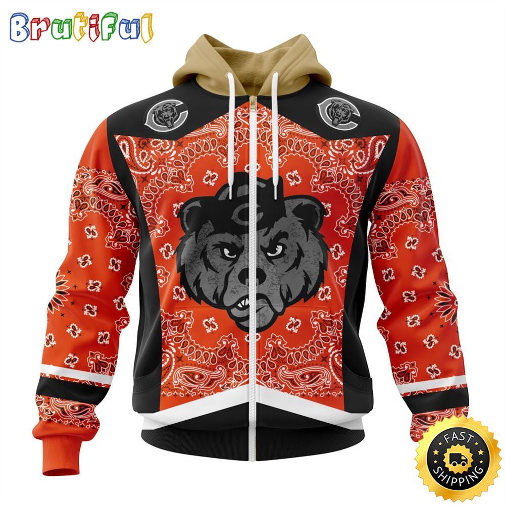 NFL Chicago Bears All Over Print Zip Hoodie 3D Specialized Classic Style Unisex Hoodie 2 ayvvmh