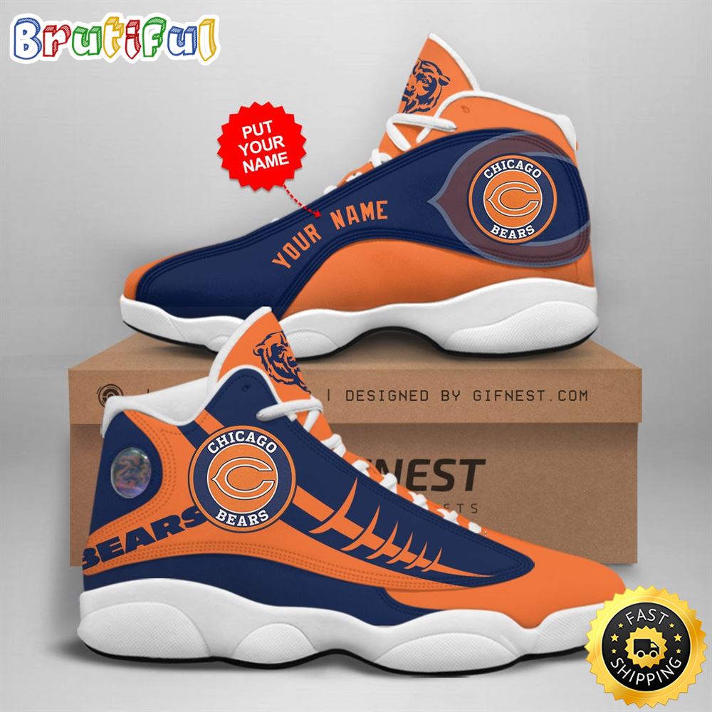 NFL Chicago Bears Custom Name Air Jordan 13 Shoes V1 cozejh