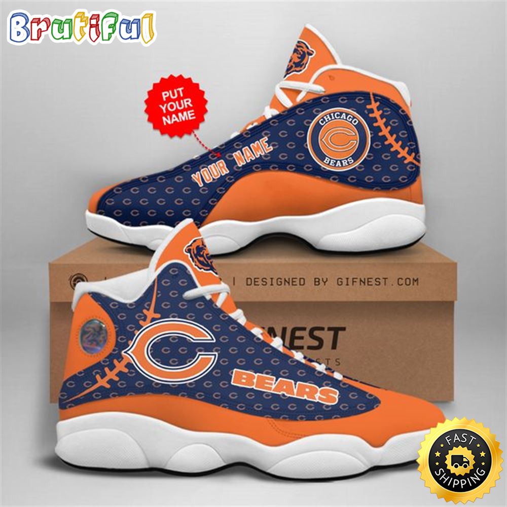 NFL Chicago Bears Custom Name Air Jordan 13 Shoes V3 mvjv0i