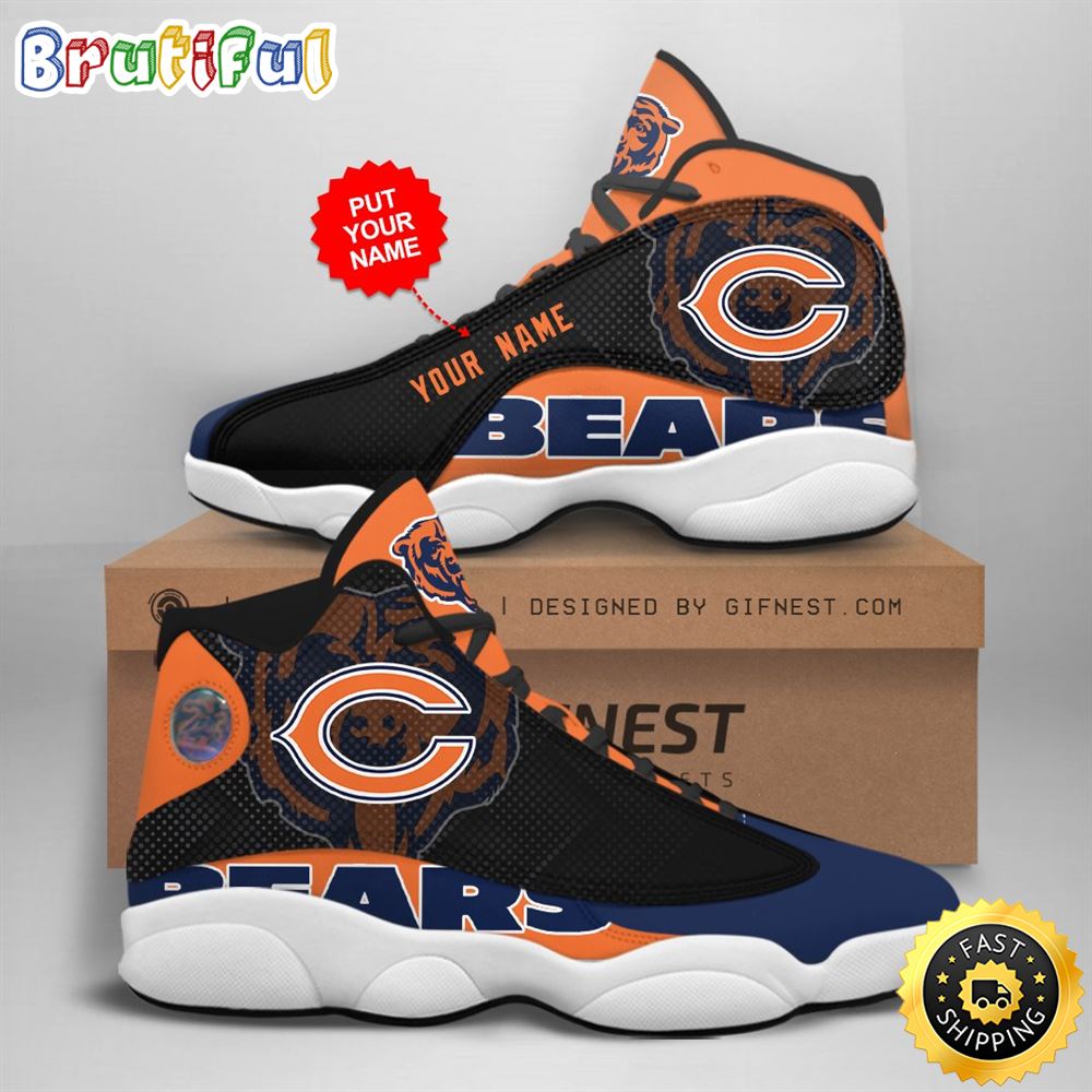 NFL Chicago Bears Custom Name Air Jordan 13 Shoes V4 hsbdwt