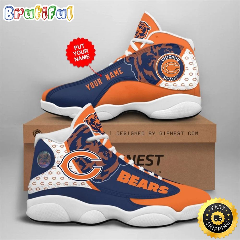 NFL Chicago Bears Custom Name Air Jordan 13 Shoes V5 ujflc5