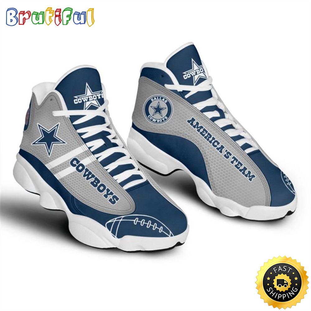 NFL Dallas Cowboys America Team Grey Dark Blue Air Jordan 13 Shoes gdtlqv