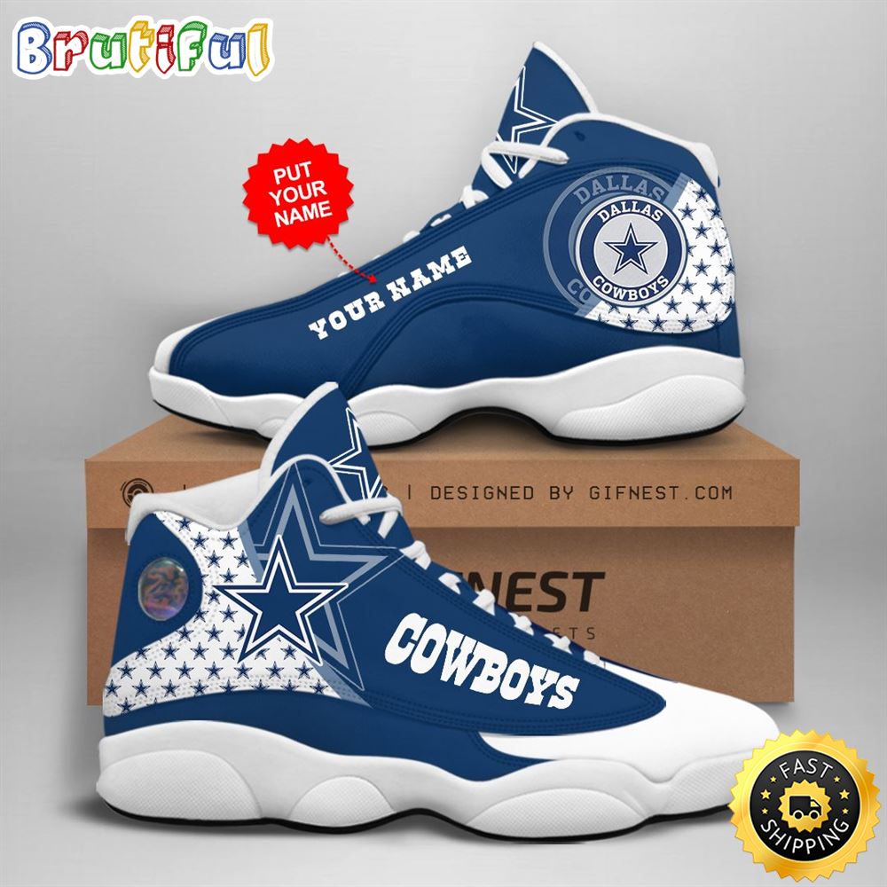 NFL Dallas Cowboys Custom Name Air Jordan 13 Shoes V10 fyrp0o