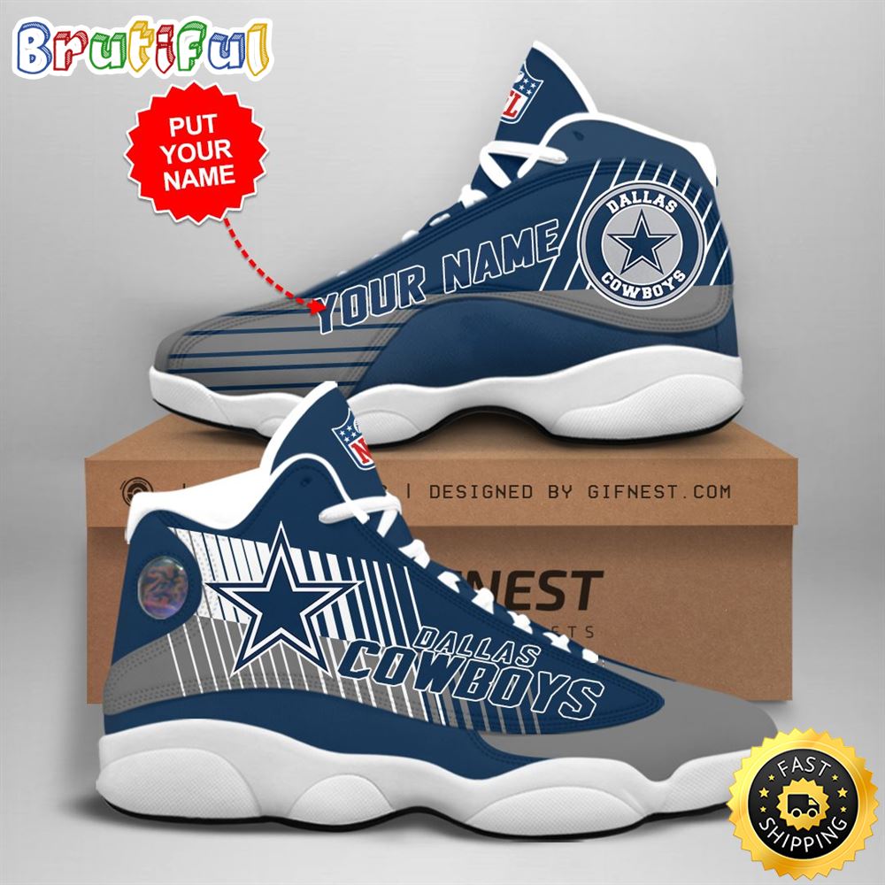 NFL Dallas Cowboys Custom Name Air Jordan 13 Shoes V1 oq3htm